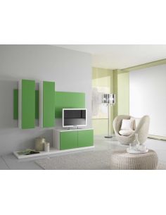 Parete "Stile" con pensili, pannello, basamento e base