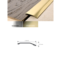 Vendita online profilo terminale Prolevall 305 in acciaio inox e ottone lucido, per pavimenti - eSAEM.it