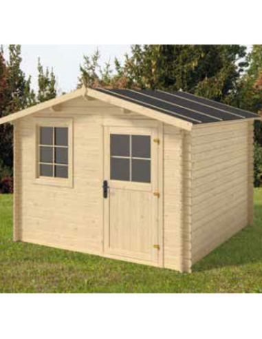 Casetta in legno Malaga 300x250 cm, in legno di abete, montaggio blockhouse con porta e finestra