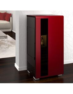 Stufa a pellet Linea VZ Icon Glass 5.5 Colore Bordeaux