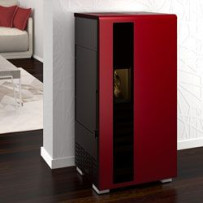 Stufa a pellet Linea VZ Icon Glass 5.5 Colore Bordeaux