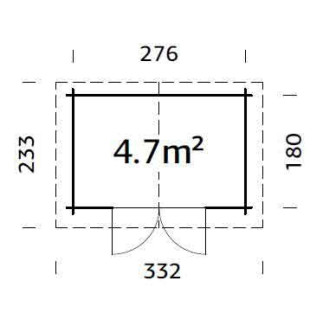 CASETTA in legno VALENTINE A dimensione 4,7 m² su eSAEM.it
