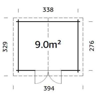 CASETTA in legno VALENTINE B dimensione 9 m² su eSAEM.it
