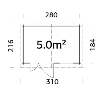CASETTA in legno PABLO 3 dimensione 5 m² su eSAEM.it