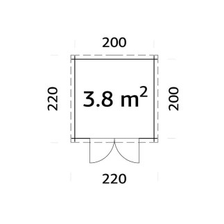 CASETTA in legno ZOE B dimensione 3,8 m² su eSAEM.it