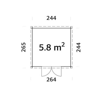 CASETTA in legno ZOE C dimensione 5,8 m² su eSAEM.it