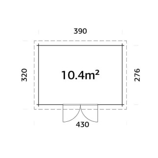 CASETTA in legno NORA B dimensione 10,4 m² su eSAEM.it