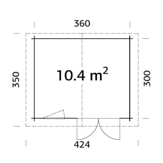 CASETTA in legno KLARA dimensione 10,4 m² su eSAEM.it