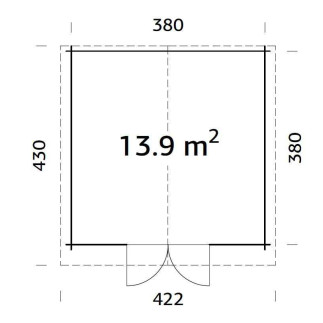 CASETTA in legno LOTTA B dimensione 13,9 m² su eSAEM.it