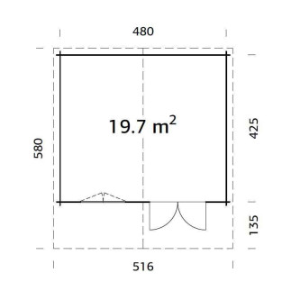 CASETTA in legno BRITTA B dimensione 19,7 m² su eSAEM.it