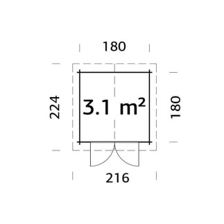 CASETTA in legno MILA dimensione 3,1 m² su eSAEM.it