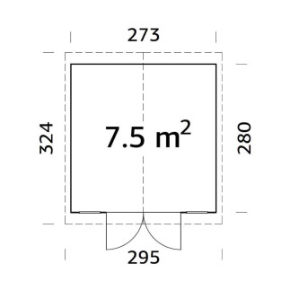 CASETTA in legno DAN B dimensione 7,5 m² su eSAEM.it