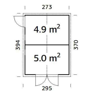 CASETTA in legno DAN C dimensioni 4,9 m² e 5,0 m² su eSAEM.it