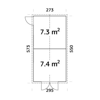 CASETTA in legno DAN D dimensioni 7,3 m² e 7,4 m² su eSAEM.it