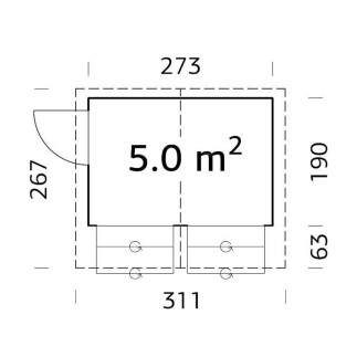 CASETTA in legno STELLA A dimensione 5,0 m² su eSAEM.it