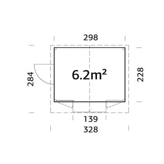 CASETTA in legno MARIAN PIEGHEVOLE dimensione 6,2 m² su eSAEM.it