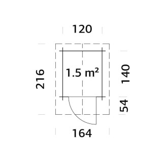 CASETTA in legno PETTERI dimensione 1,5 m² su eSAEM.it