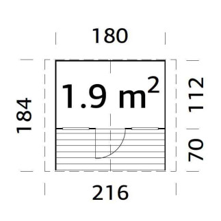 CASETTA in legno FELIX dimensione 1,9 m² su eSAEM.it
