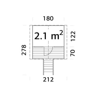 CASETTA in legno TOBY dimensione 2,1 m² su eSAEM.it