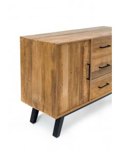 Buffet 2 ante 3 cassetti con piedi in legno scuro - eSAEM.it