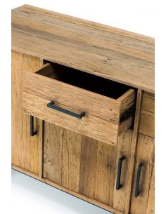 Buffet 4 ante 2 cassetti con piedi in legno scuro - eSAEM.it